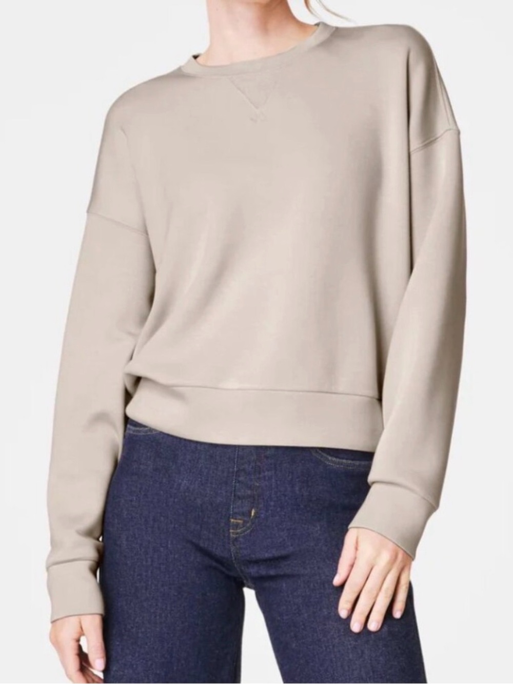 Spanx Air Essentials Crewneck in Bone